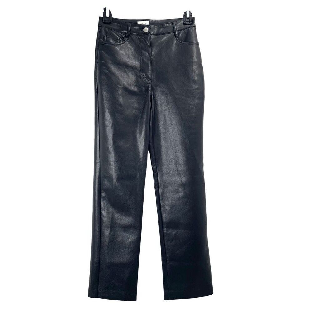 Aritzia Wilfred The Melina vegan leather‎ Pants Size 0 black - Picture 3 of 11